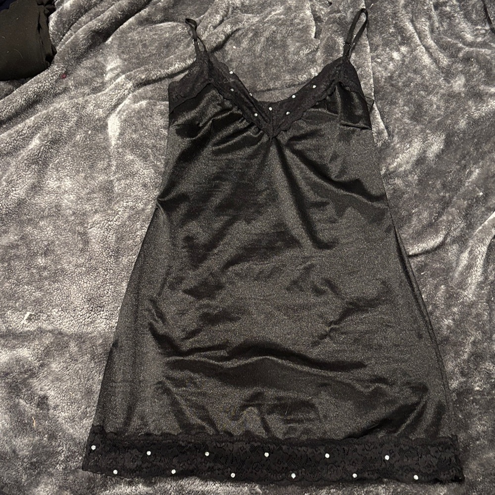 Chic Black Lace Slip Dress
